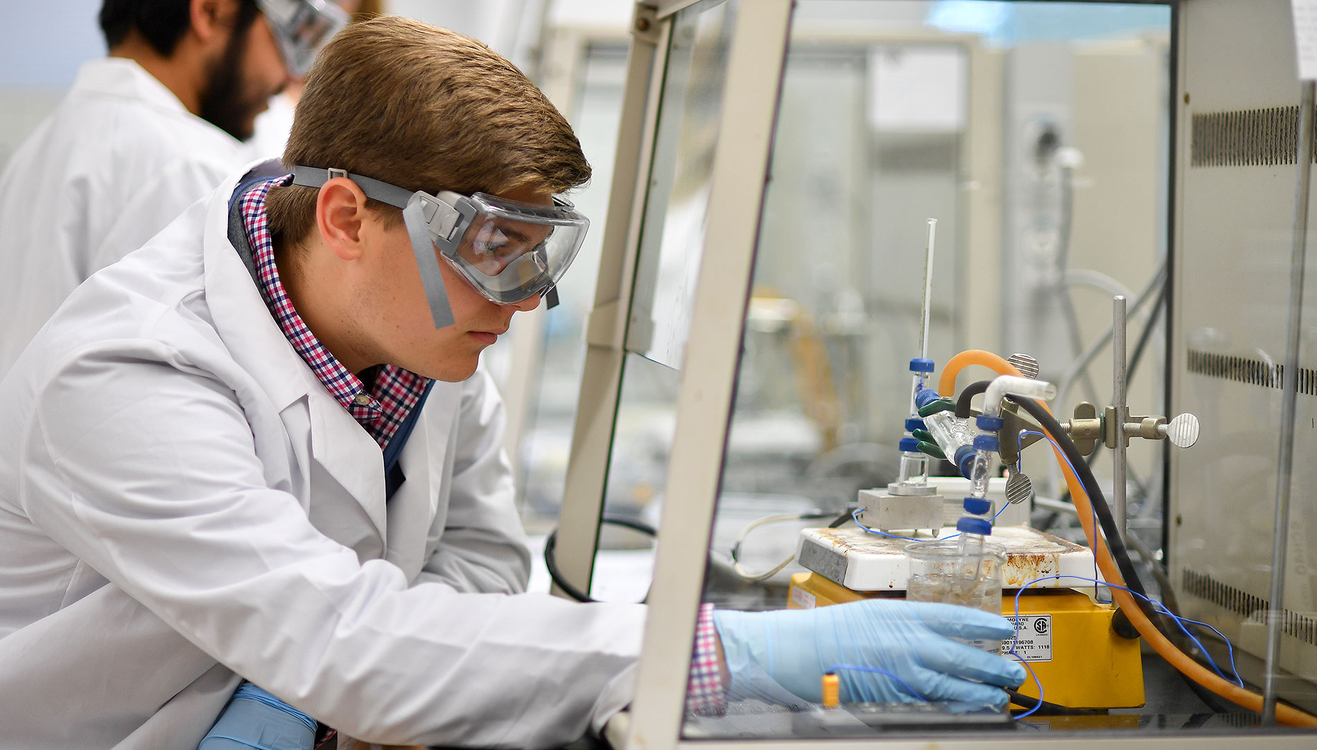 Bailey Lawson during an Organic Chemistry lab.